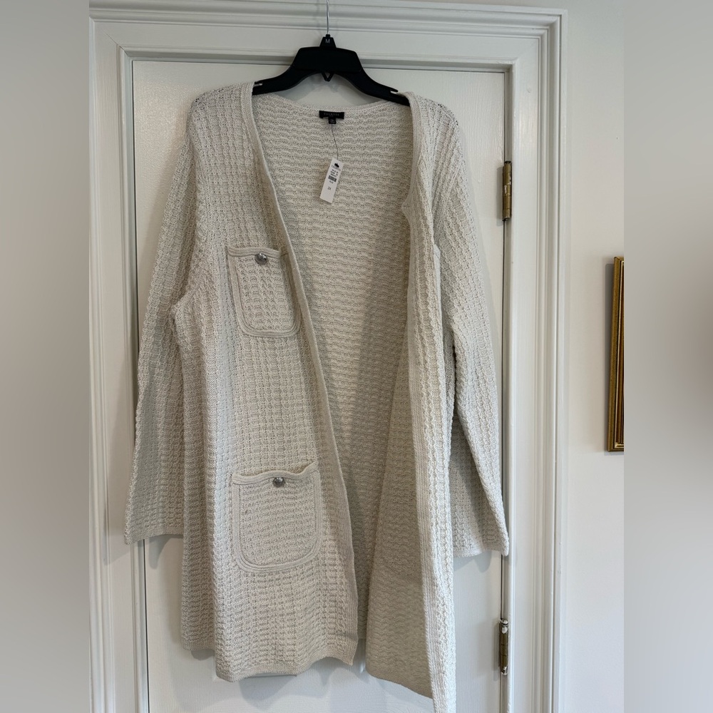Talbots Textured Cream Cardigan